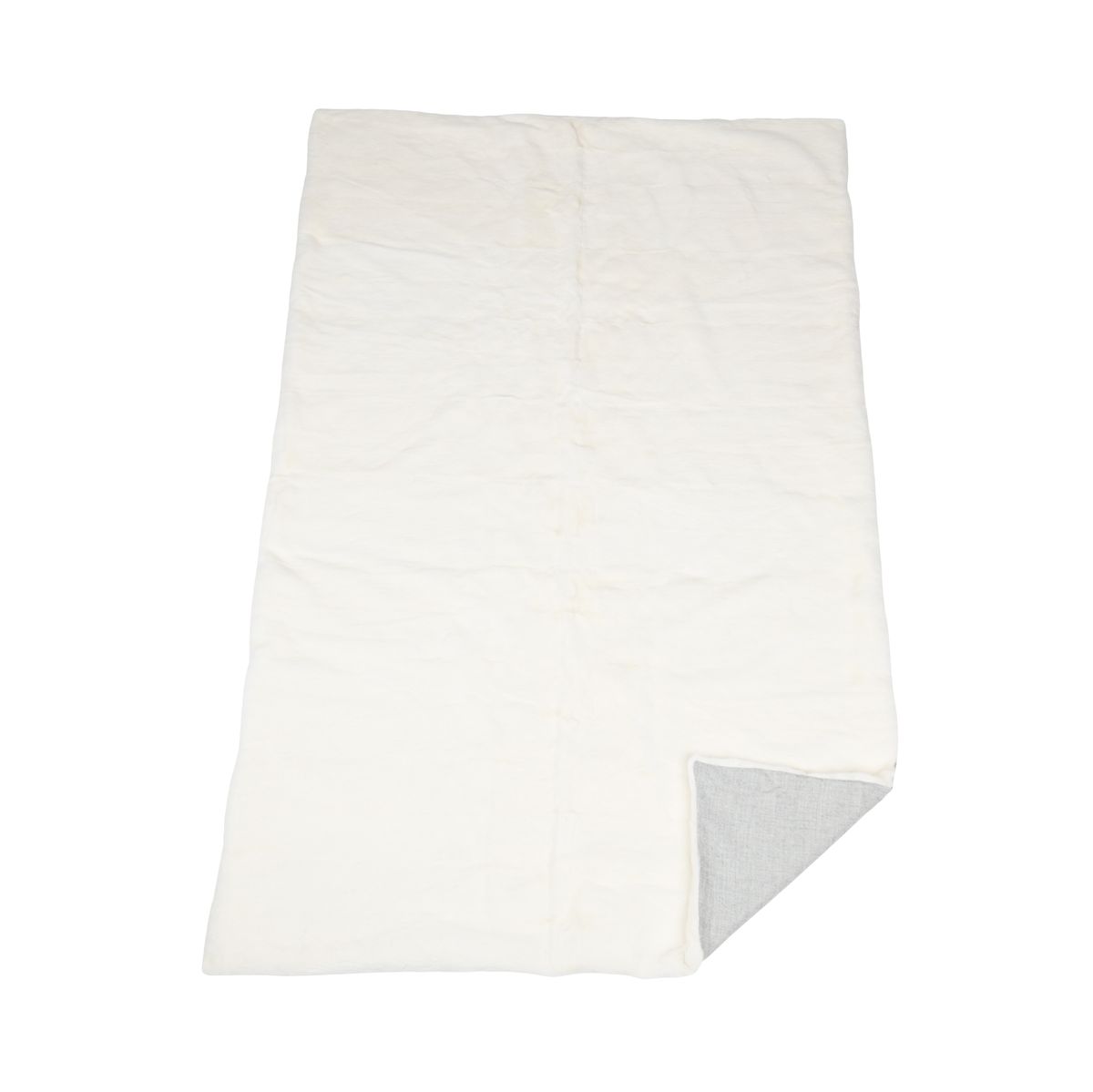 Plaid en vison | Dos en cachemire | Perle | 122x180 cm