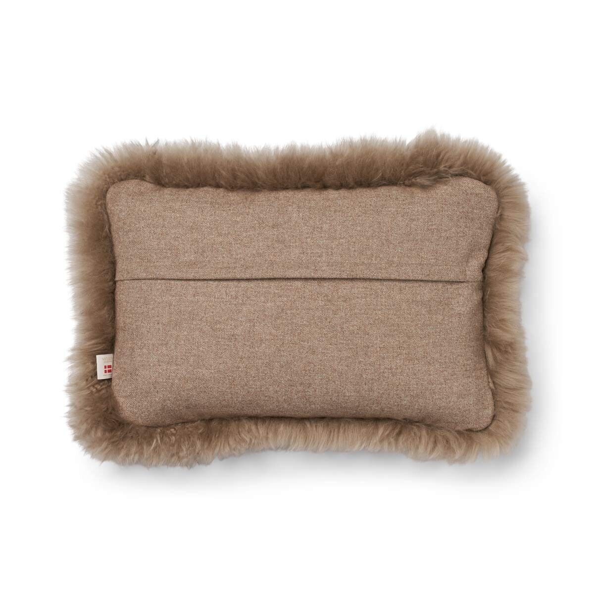 Coussin en peau de mouton longue laine Beige/Taupe