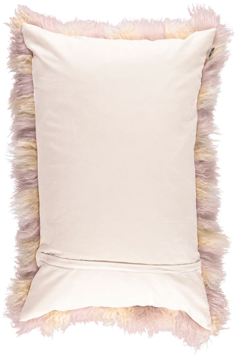 Coussin bouclé Lever de soleil arctique/colombe