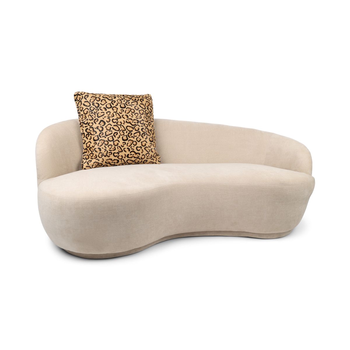 Coussin premium en peau de vache | Double face Sand/Brown Leopard Print