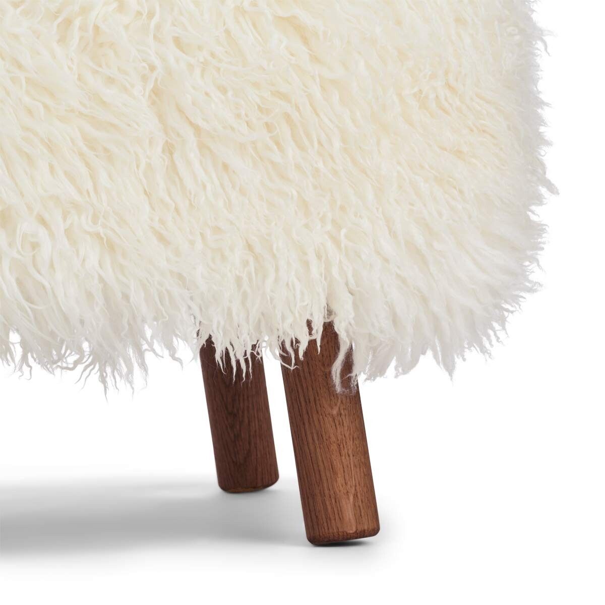 Repose-pieds Emily | Peau de mouton  | Laine courte Blanche-Neige