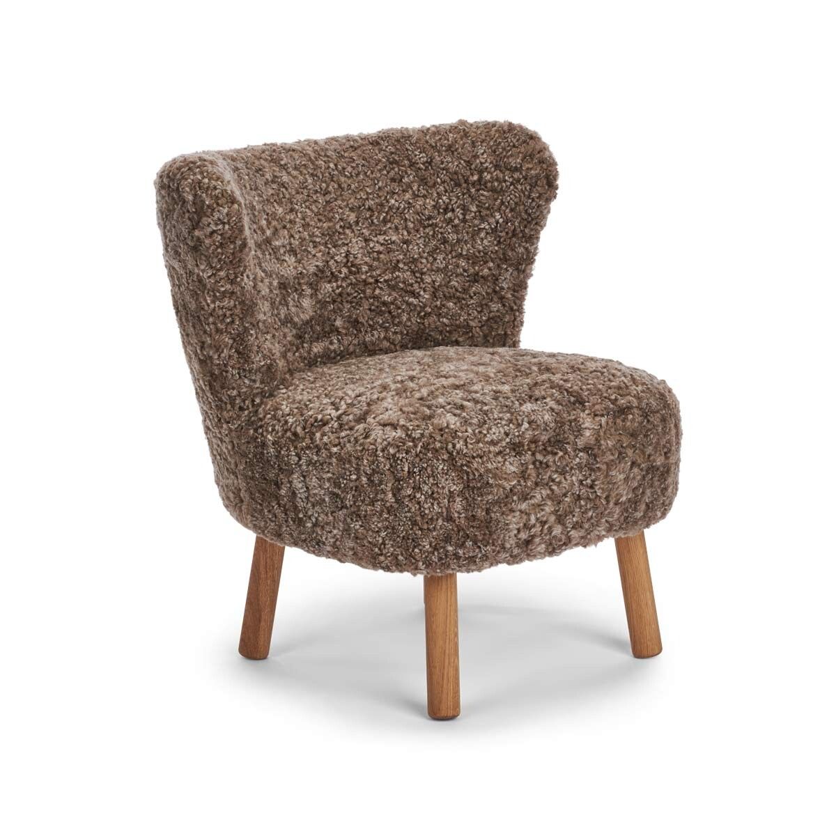 Fauteuil lounge Emily | Laine courte Taupe