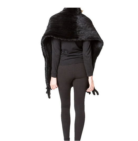 Écharpe en vison Noir