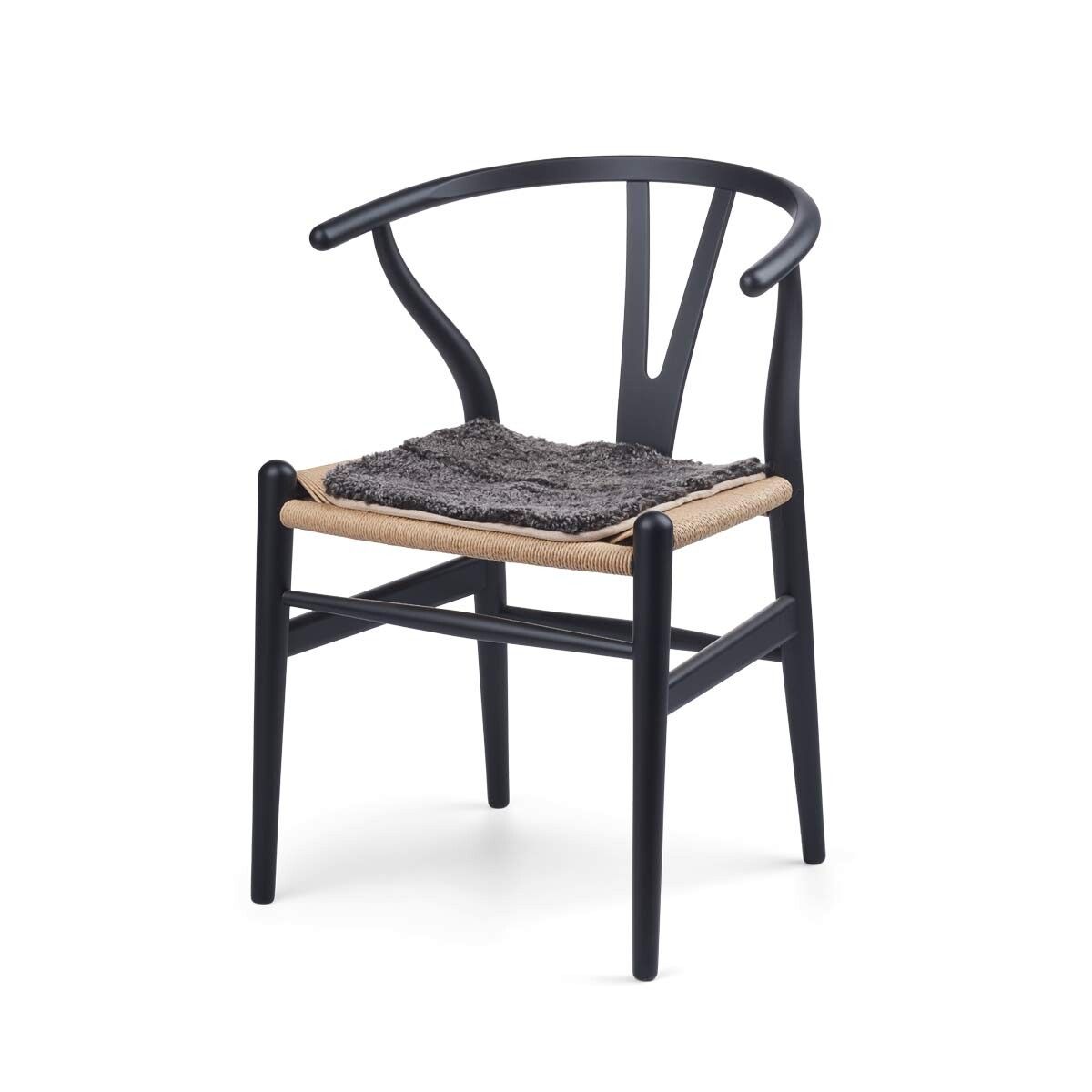 Dessus de siège en peau de mouton tibétaine | Ø38 cm Cappuccino