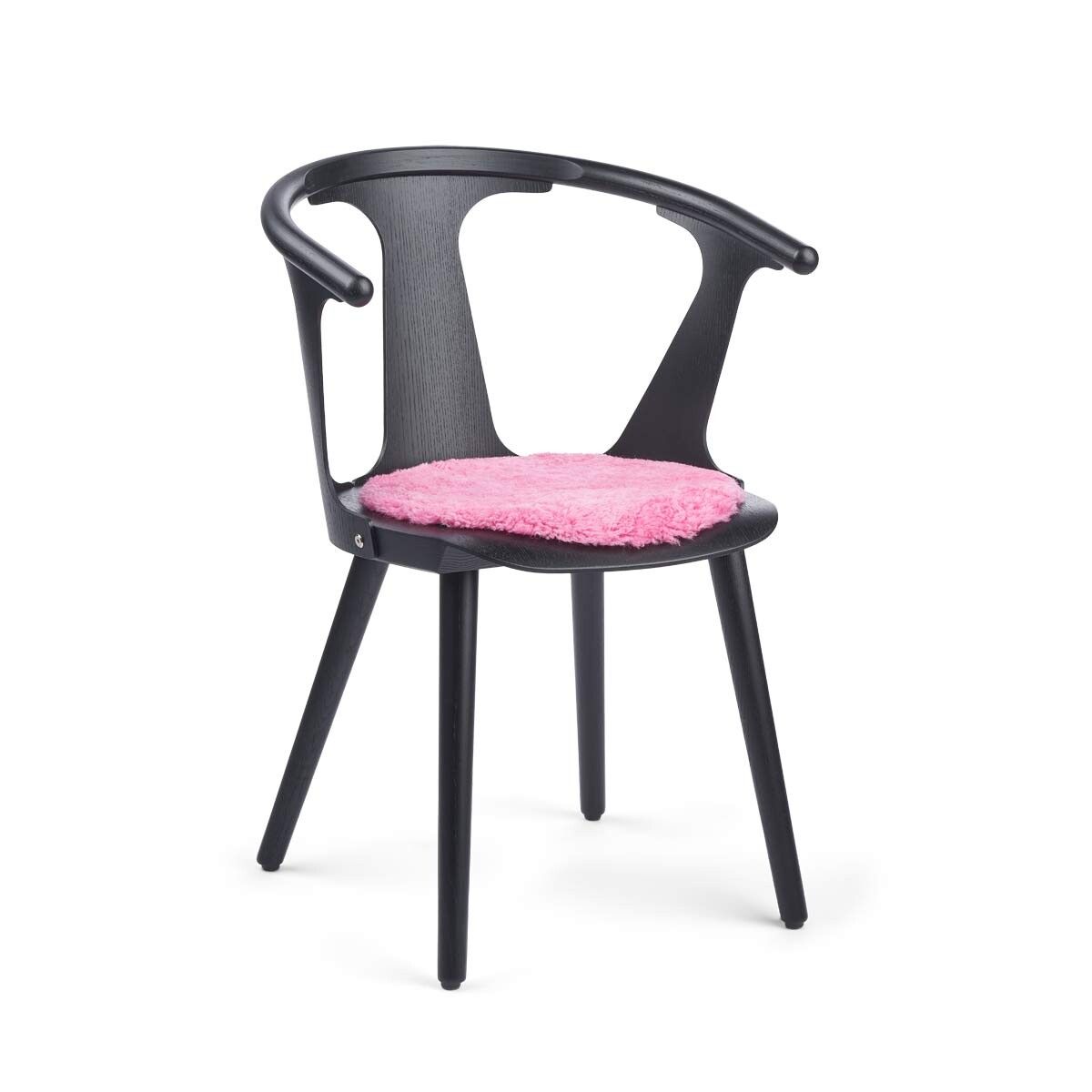 Dessus de siège en peau de mouton à laine courte | Ø38 cm Rose Léger