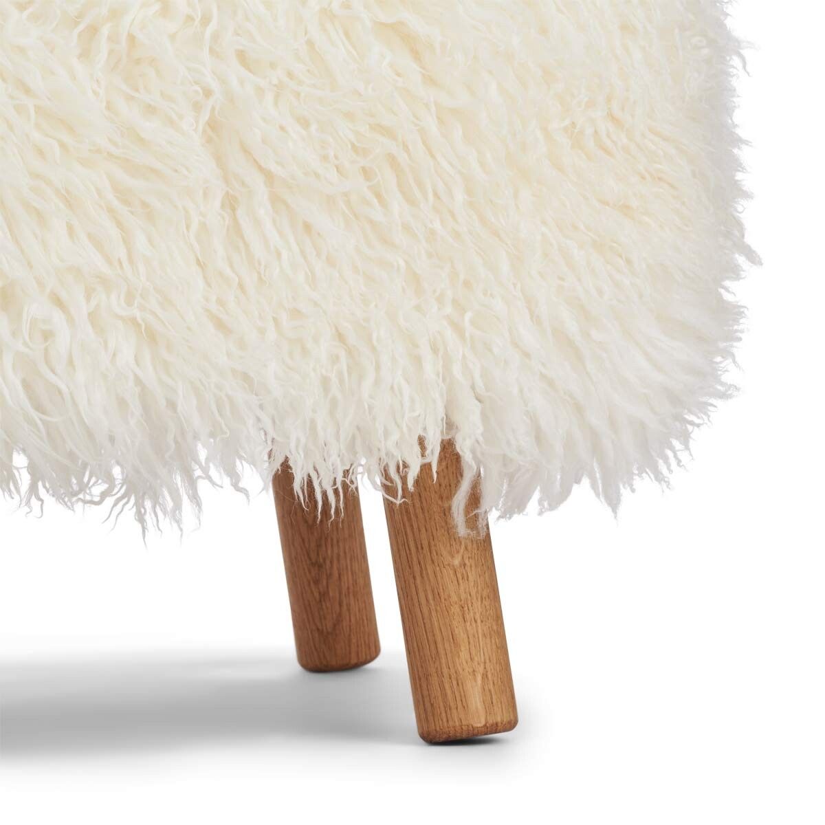 Repose-pieds Emily | Peau de mouton  | Laine courte Blanche-Neige