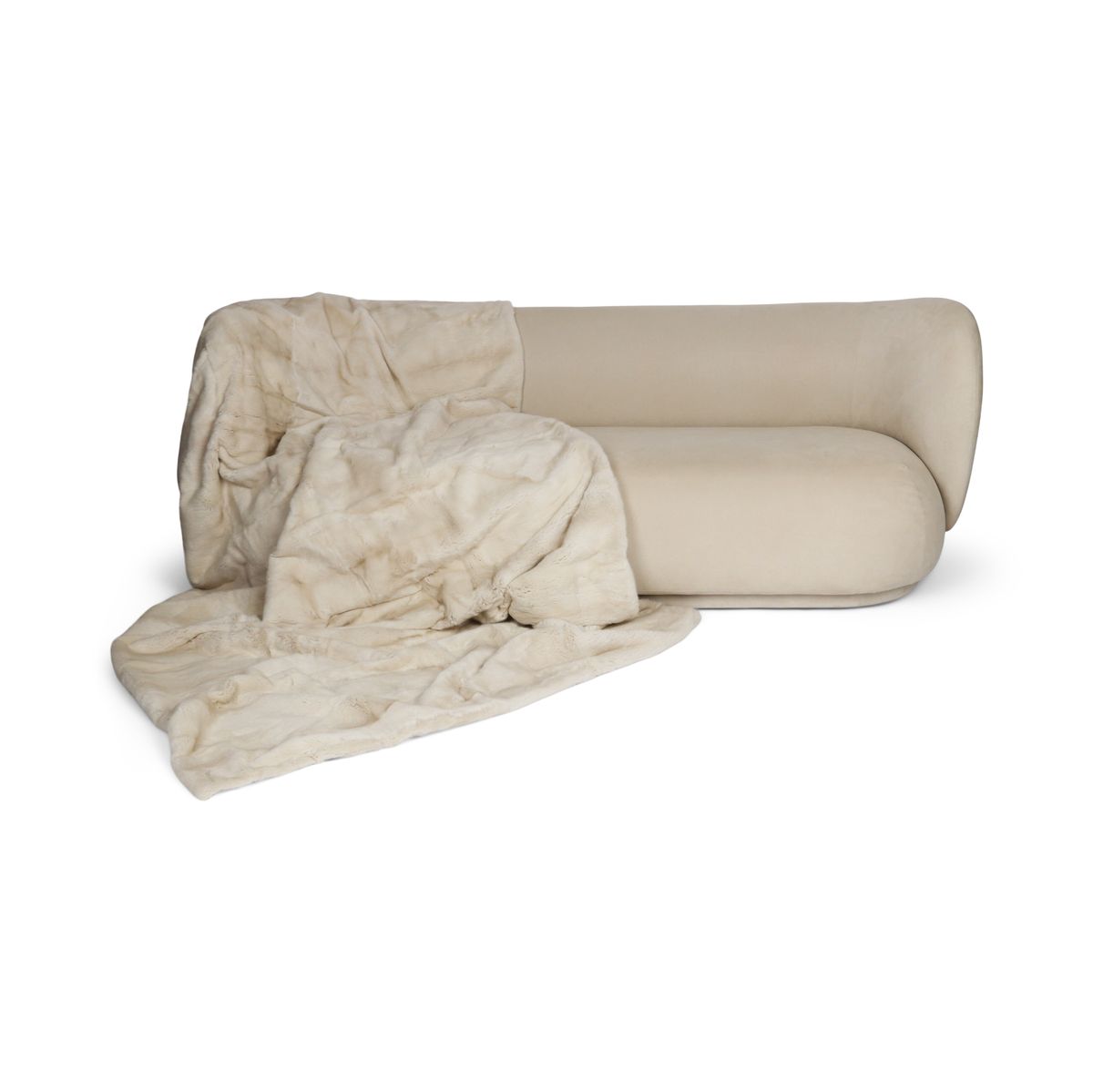 Plaid en Vison | Doublure en Cachemire | Perle | 146x222 cm