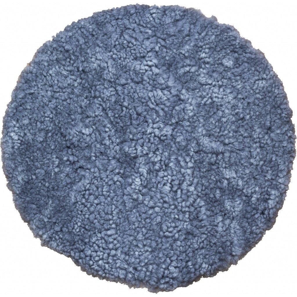 Dessus de siège en peau de mouton bouclée à laine courte | Ø38 cm Bleu Léger