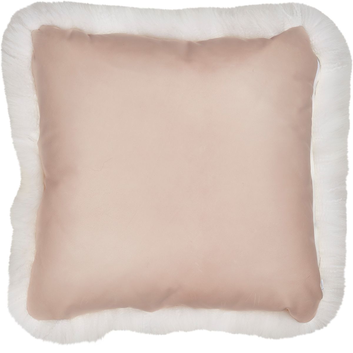 Coussin en peau de mouton longue laine Ivoire