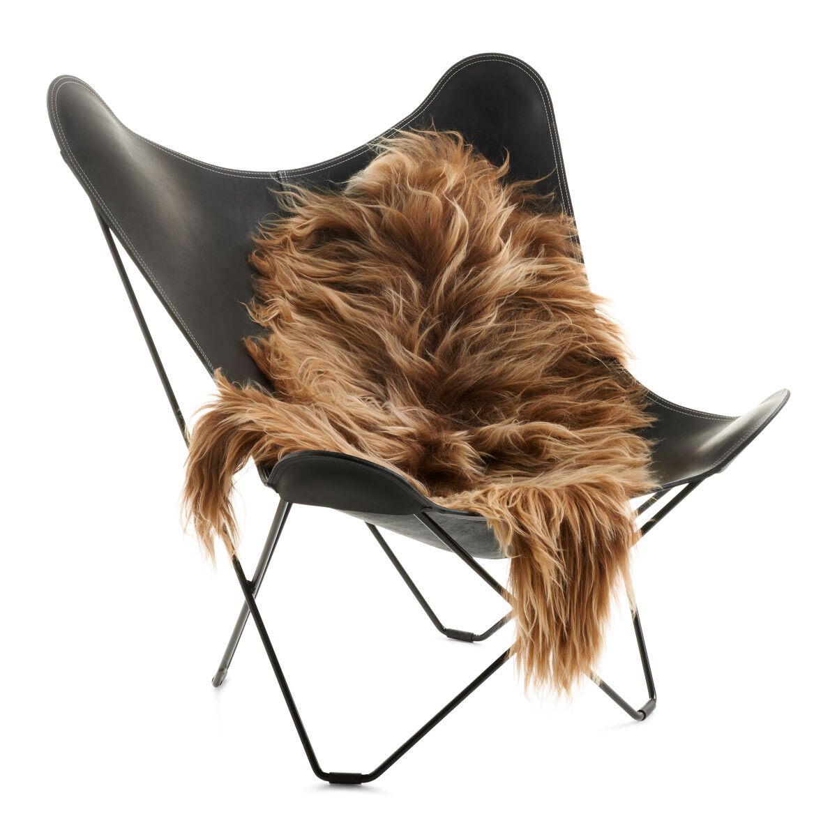 Peau de mouton islandaise | Laine longue | 100-120+ cm Marron Rouillé