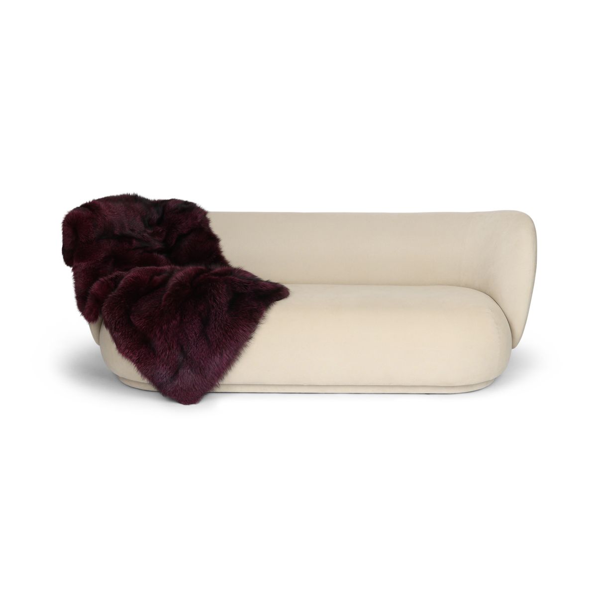 Plaid Premium en Fourrure de Renard | Doublure Cachemire | Violet | 150x70 cm