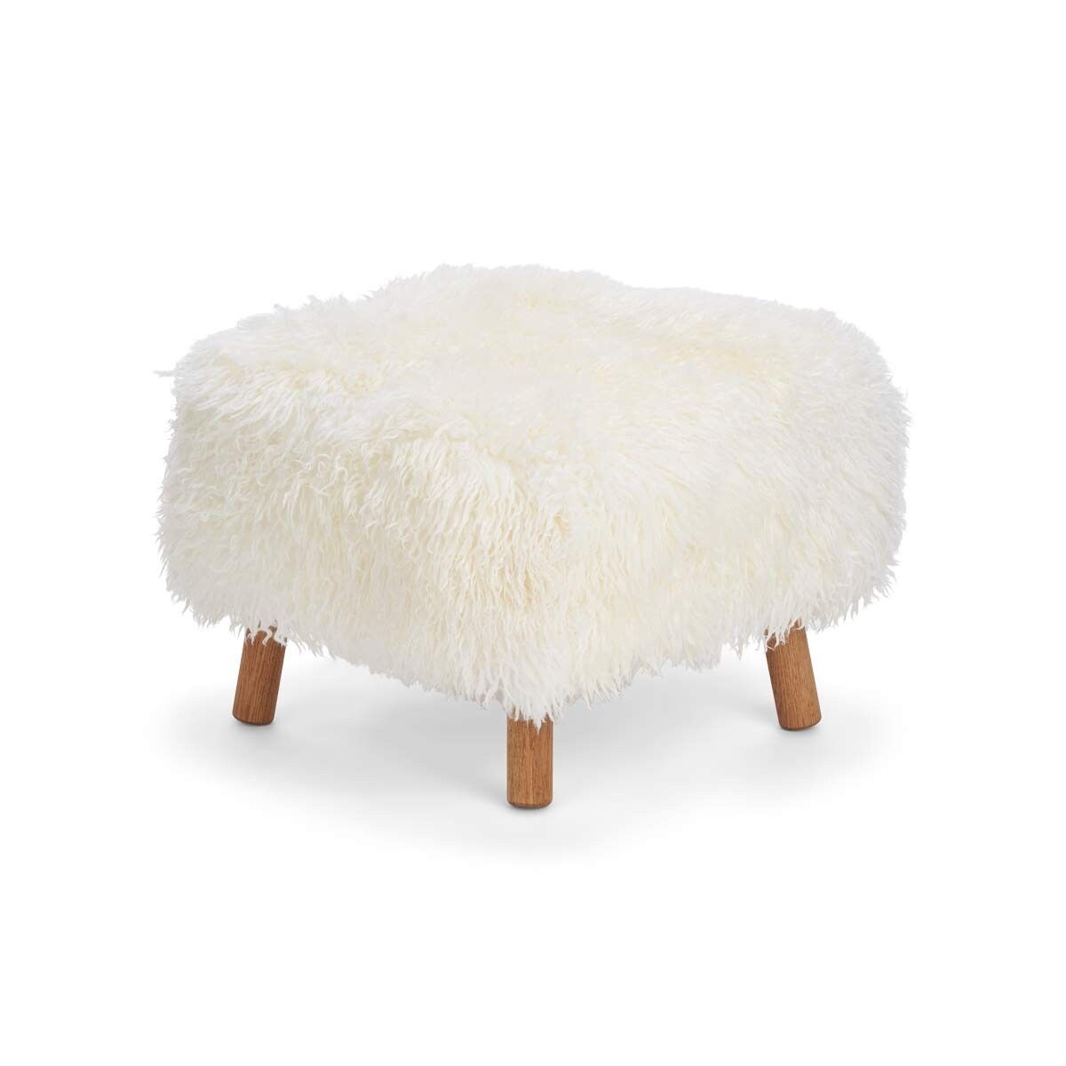 Repose-pieds Emily | Peau de mouton  | Laine courte Blanche-Neige
