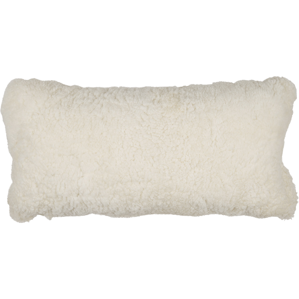 Coussin en laine courte de mouton Ivoire
