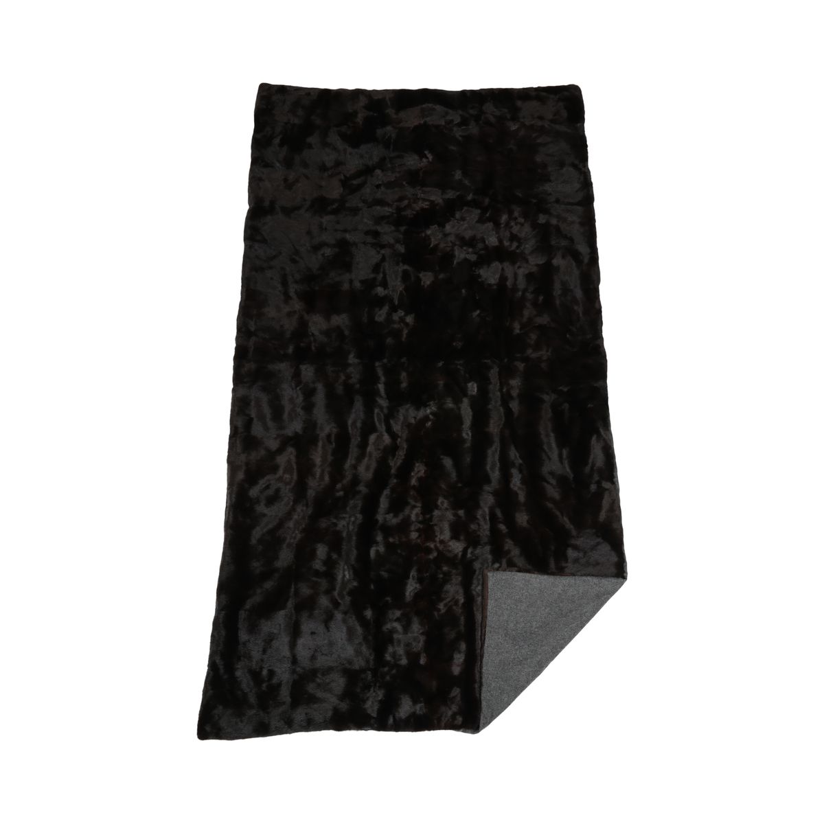 Plaid en vison | Dos en cachemire | Marron foncé | 122x222 cm