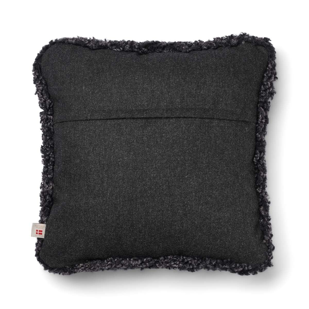 Coussin en laine courte de mouton Anthracite/Anthracite