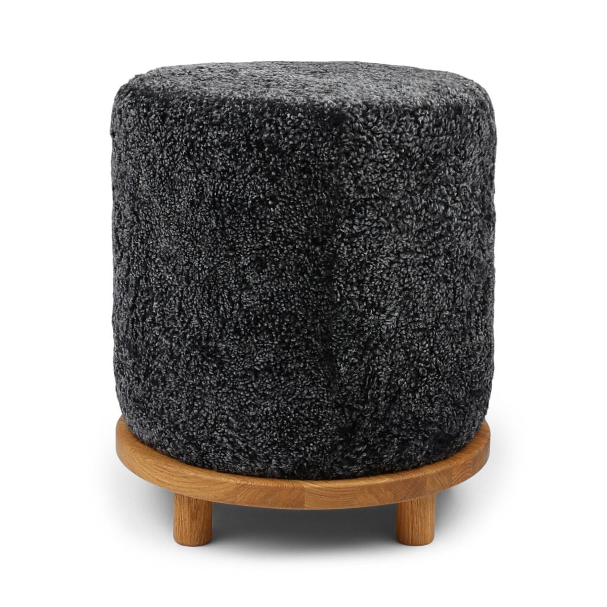 Tabouret Simon en Laine courte Anthracite