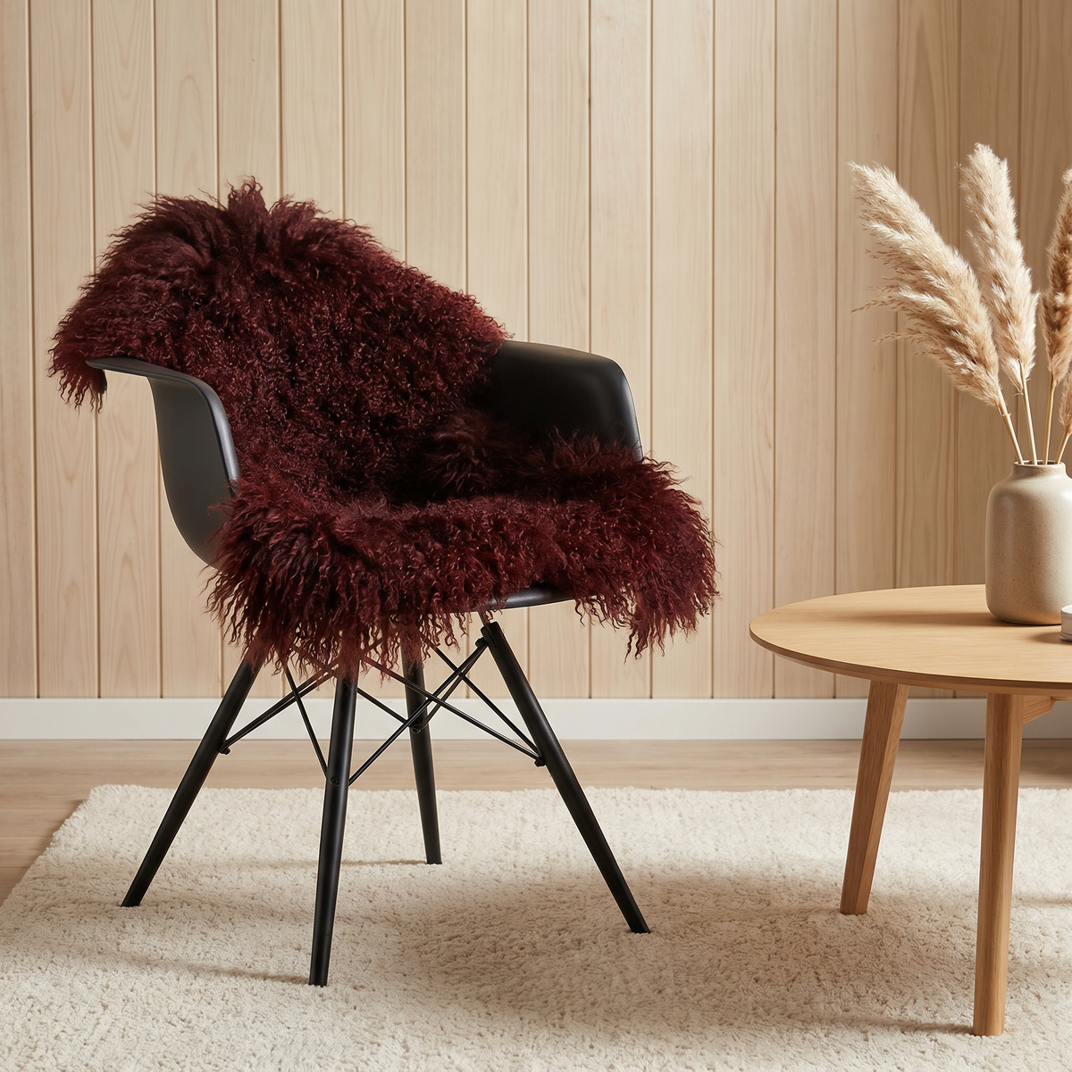 Peau de mouton bouclée 85x50 cm