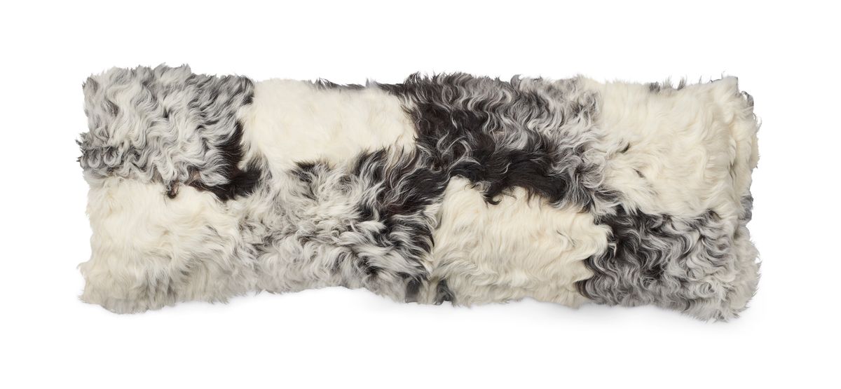 Coussin Tigrado Lamb Noir/Mélange de Blanc