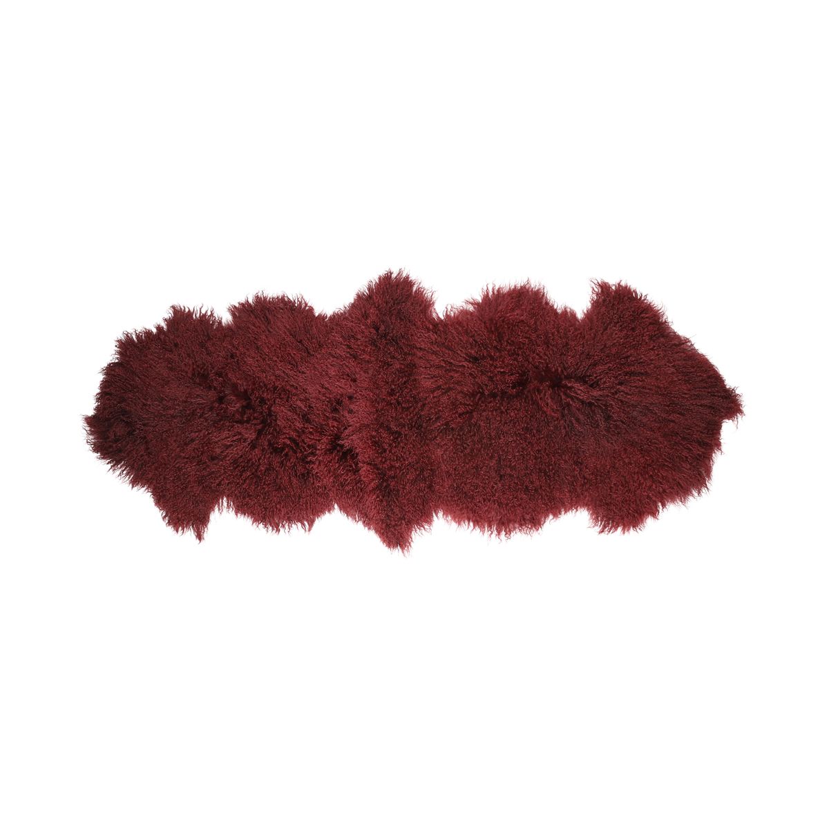 Peau de mouton tibétaine double | 150 × 55 cm Bordeaux
