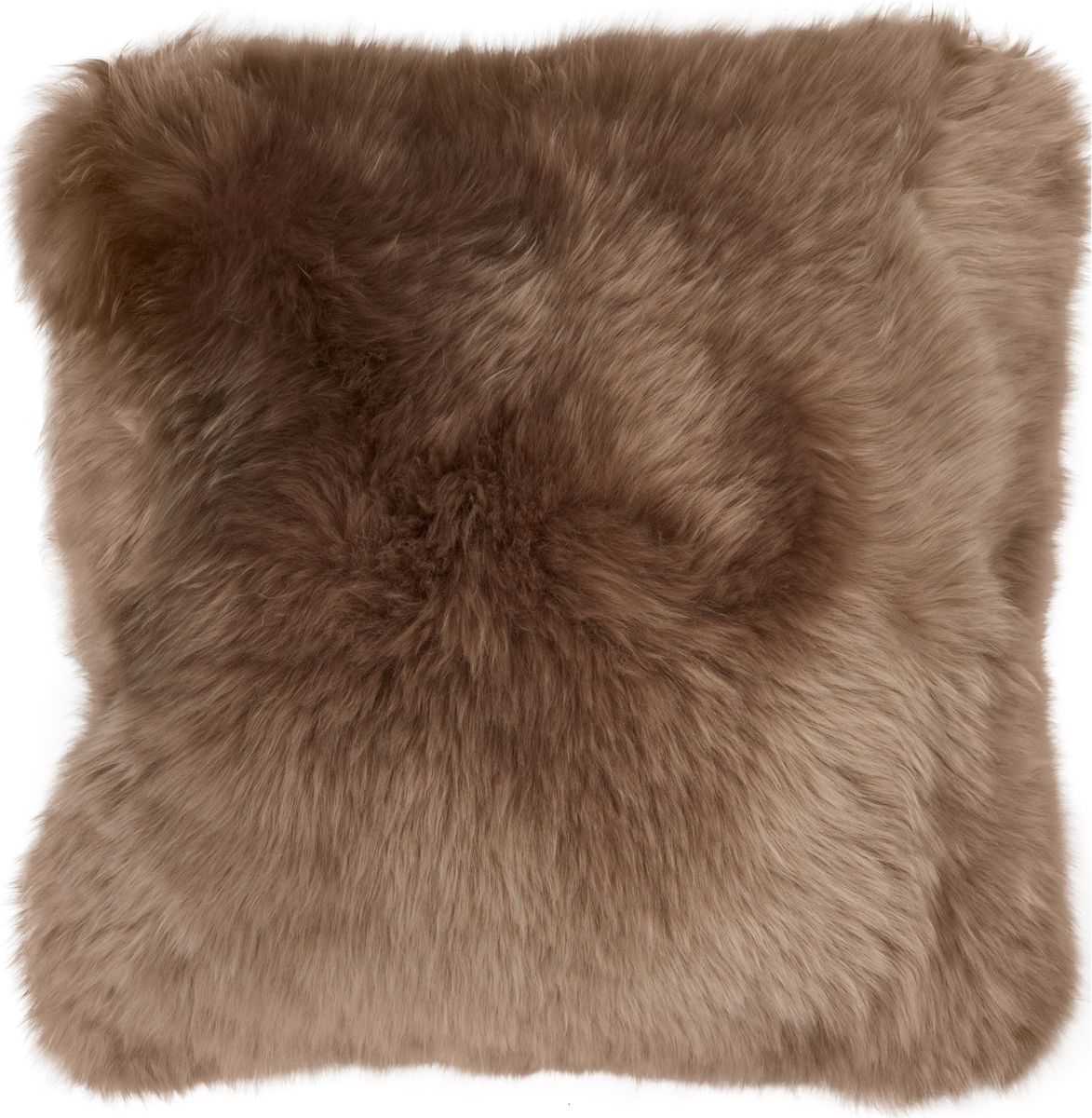 Coussin en peau de mouton longue laine Taupe