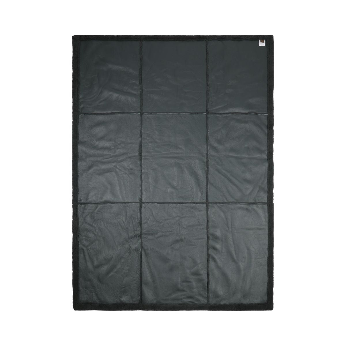 Jeté Addison | Peau de mouton double face | Laine courte Bleu/Gris