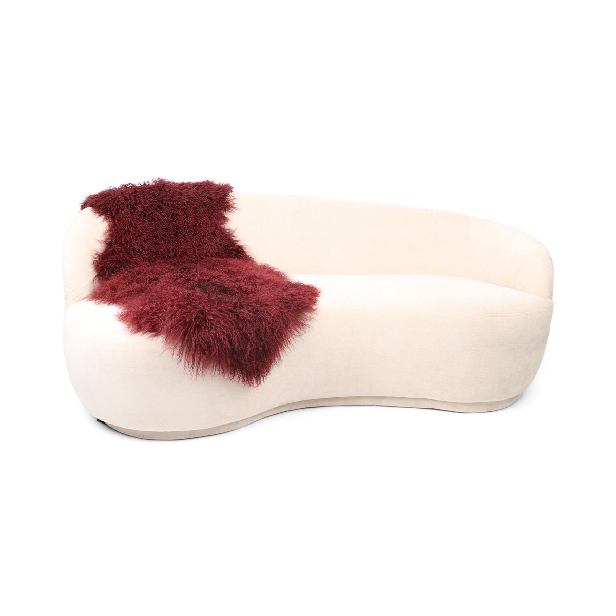 Peau de mouton tibétaine double | 150 × 55 cm Bordeaux