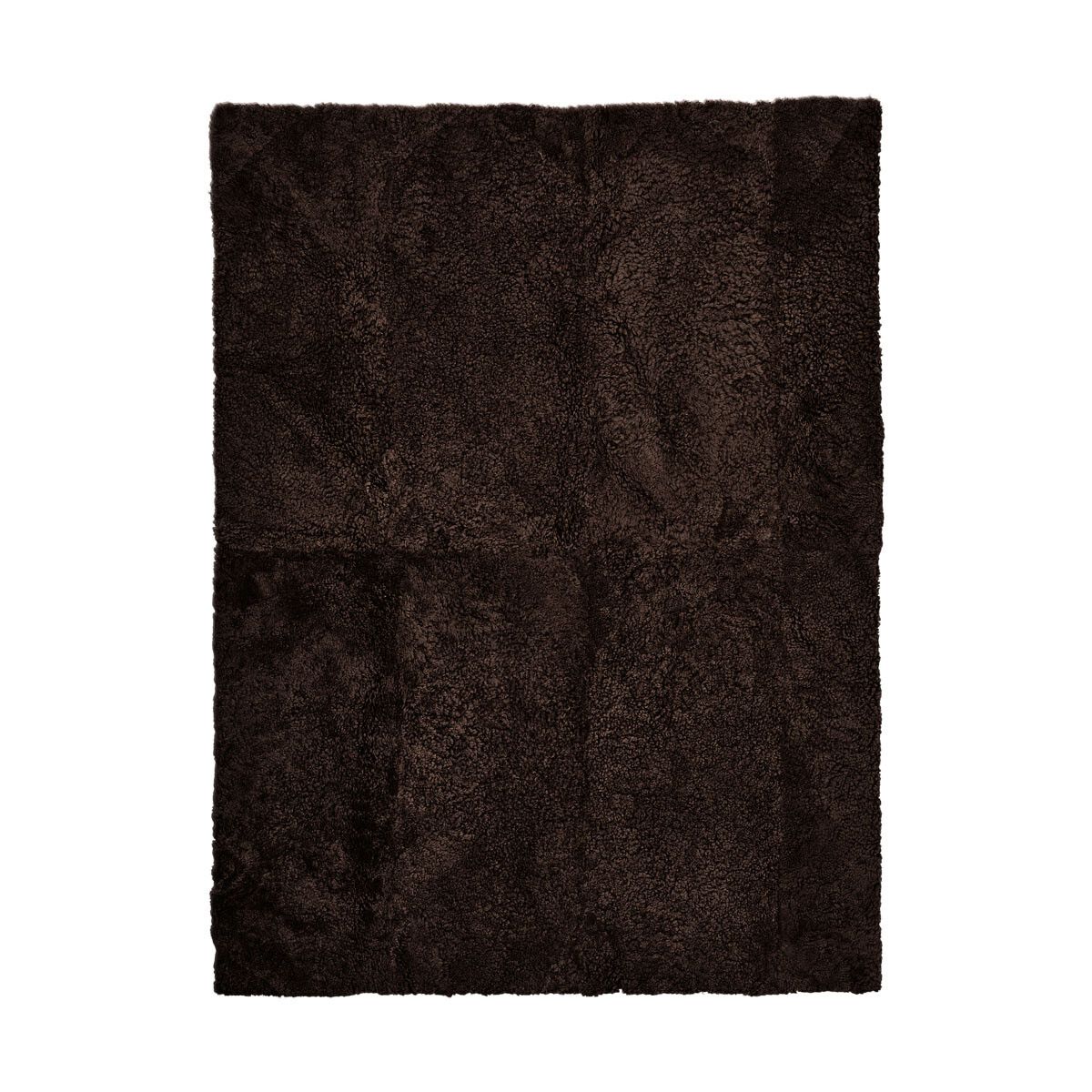 Tapis design en peau de mouton bouclée à laine courte Noir