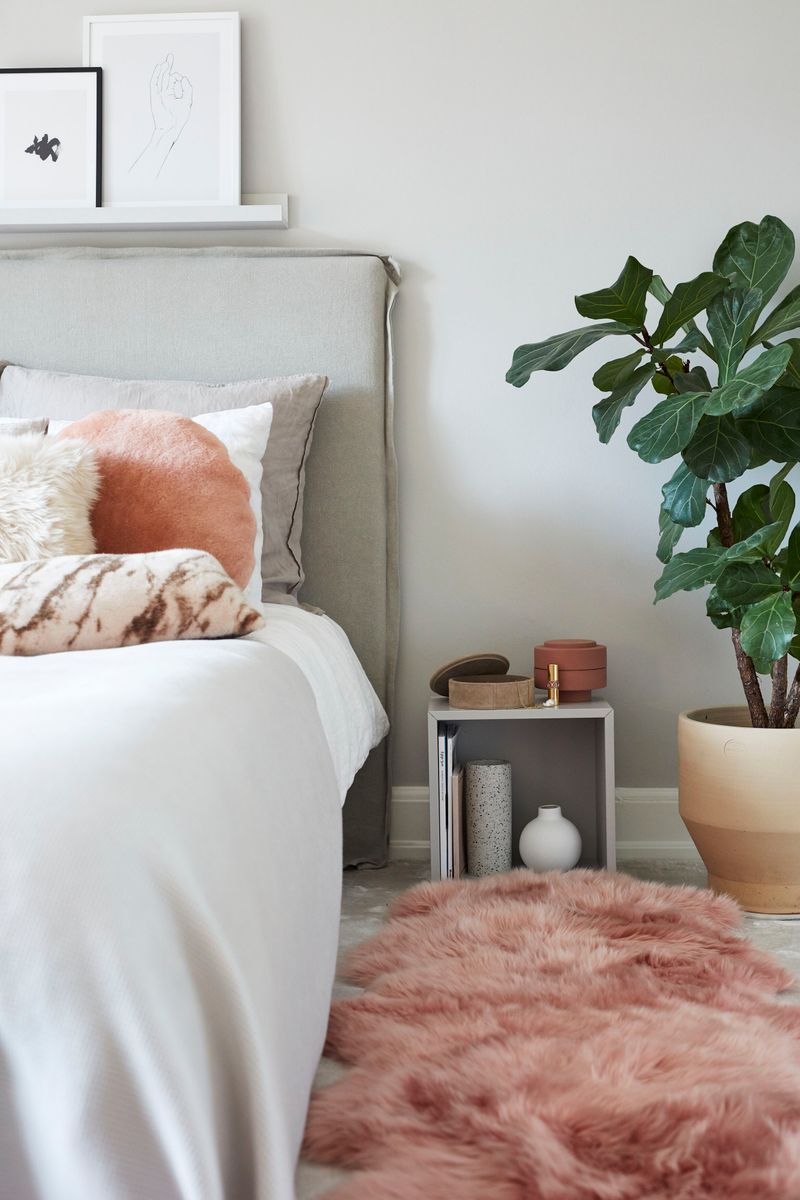 Coussin en velours nordique Rose Vintage