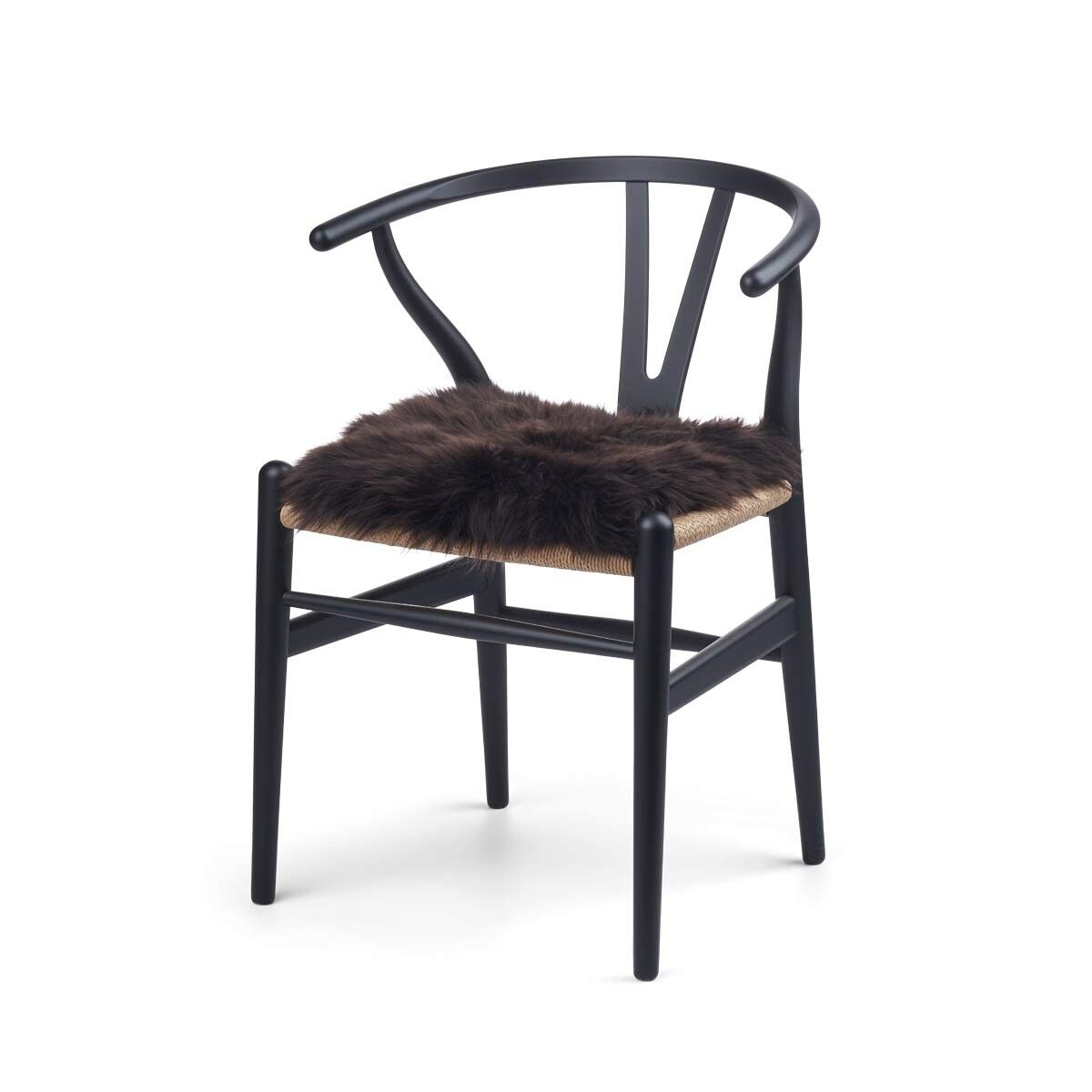 Dessus de siège en peau de mouton | Laine longue | Zéro déchet Chocolat