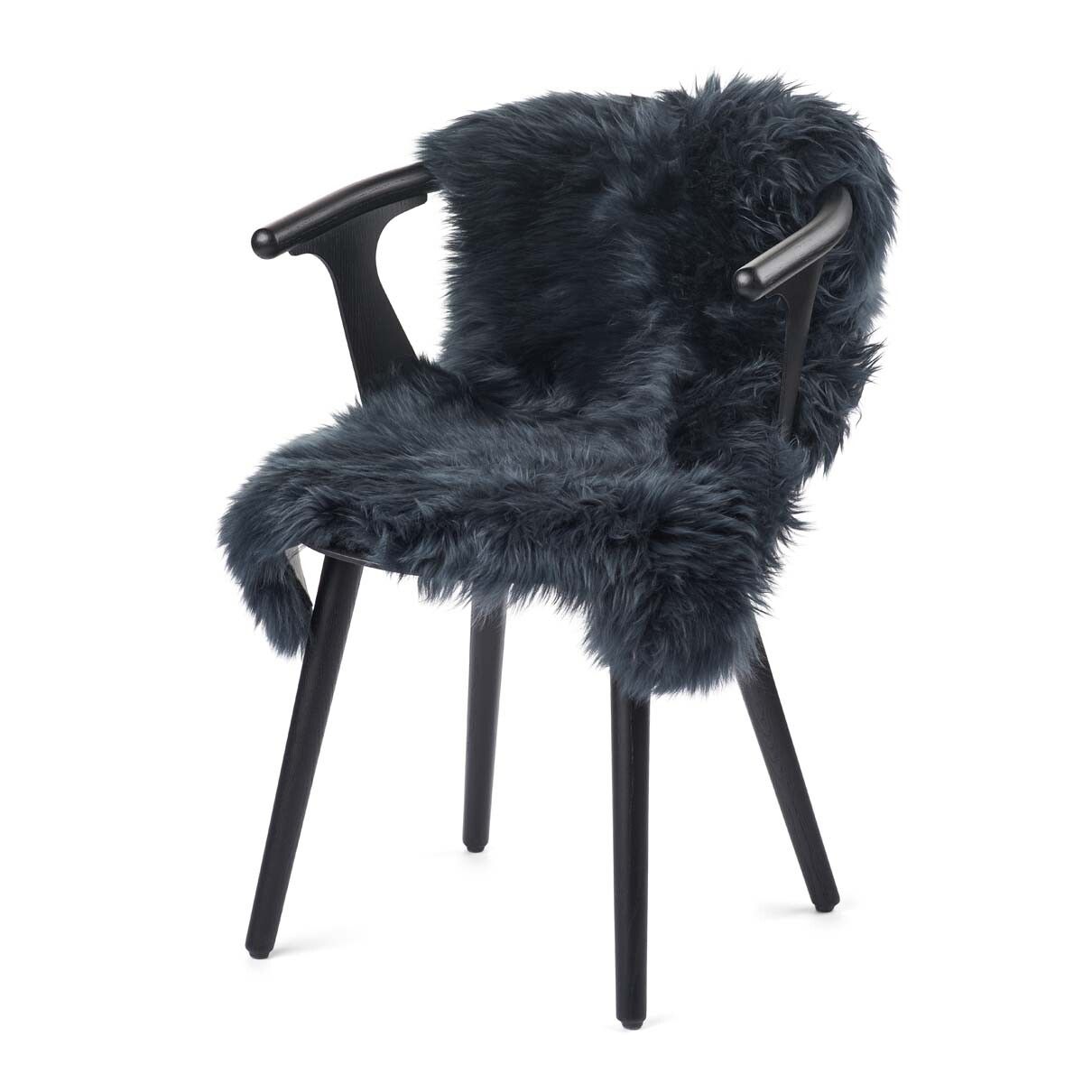 Peau de mouton de Nouvelle-Zélande à laine longue 90 cm Marine