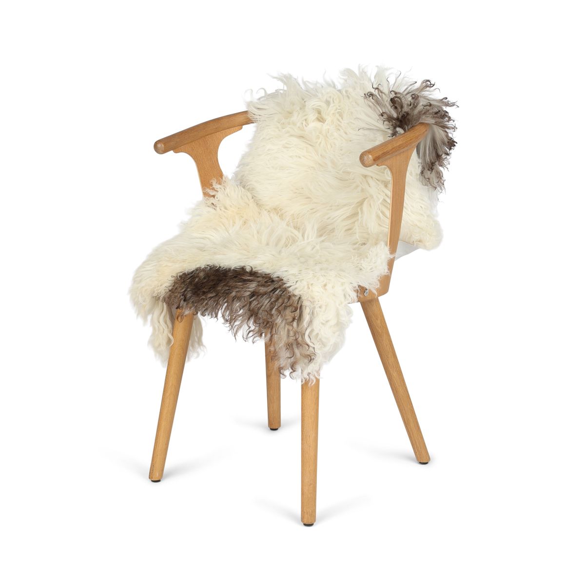 Peau de mouton bouclée 90 cm Blanc Cassé