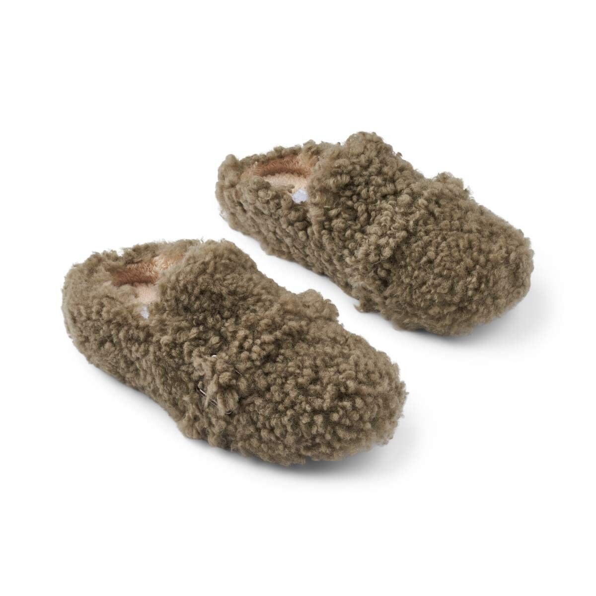 Chausson bouclé duveteux Olive