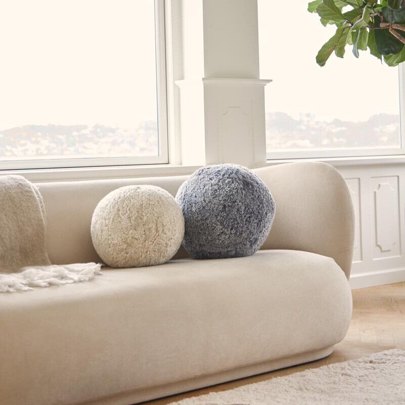 Coussin Angélite | Ø25 cm | Ø30 cm | Ø35 cm SW Curly Noir