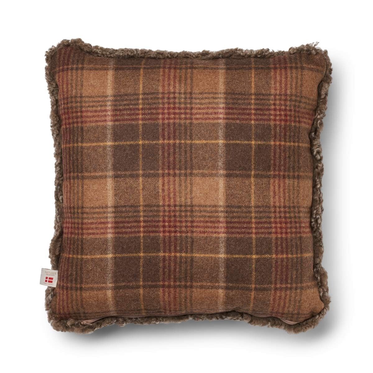 Coussin une face Cacao-Marron foncé/Taupe