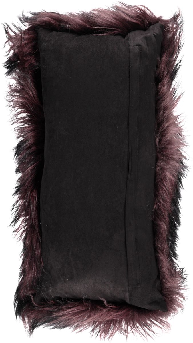 Coussin en cachemire bouclé Noir/Marron