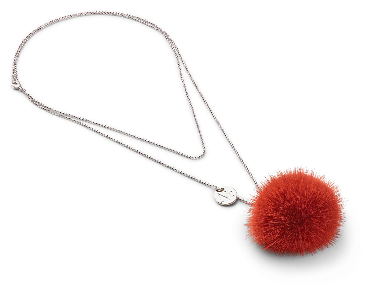 Collier Pompon Rouge brique