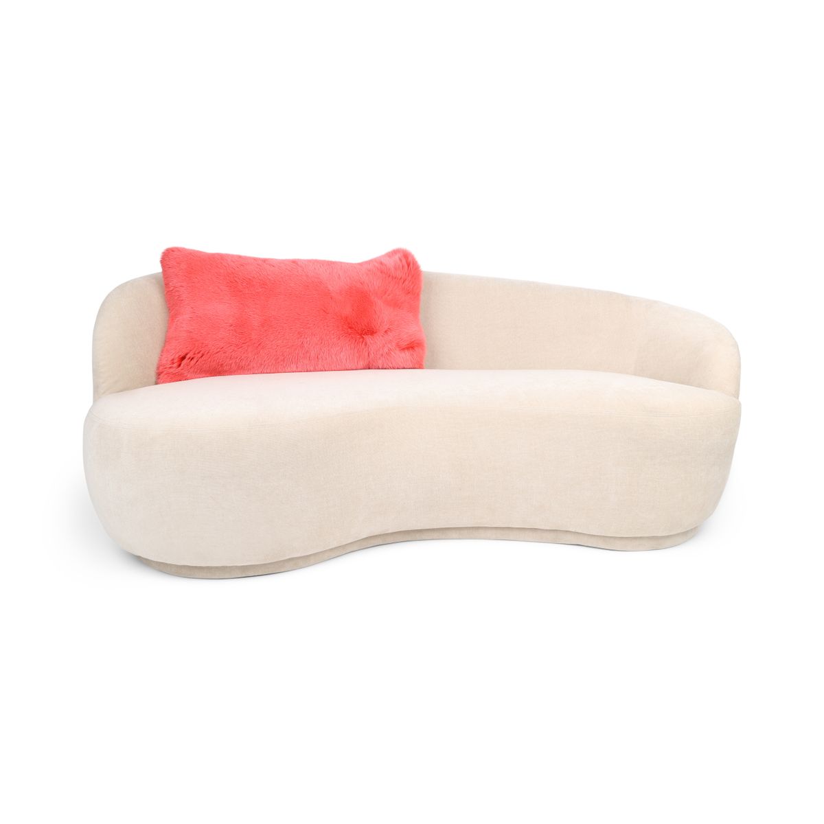 Coussin Premium en Renard | Dos en Cachemire | Norvège | Corail Pêche | 45x85 cm