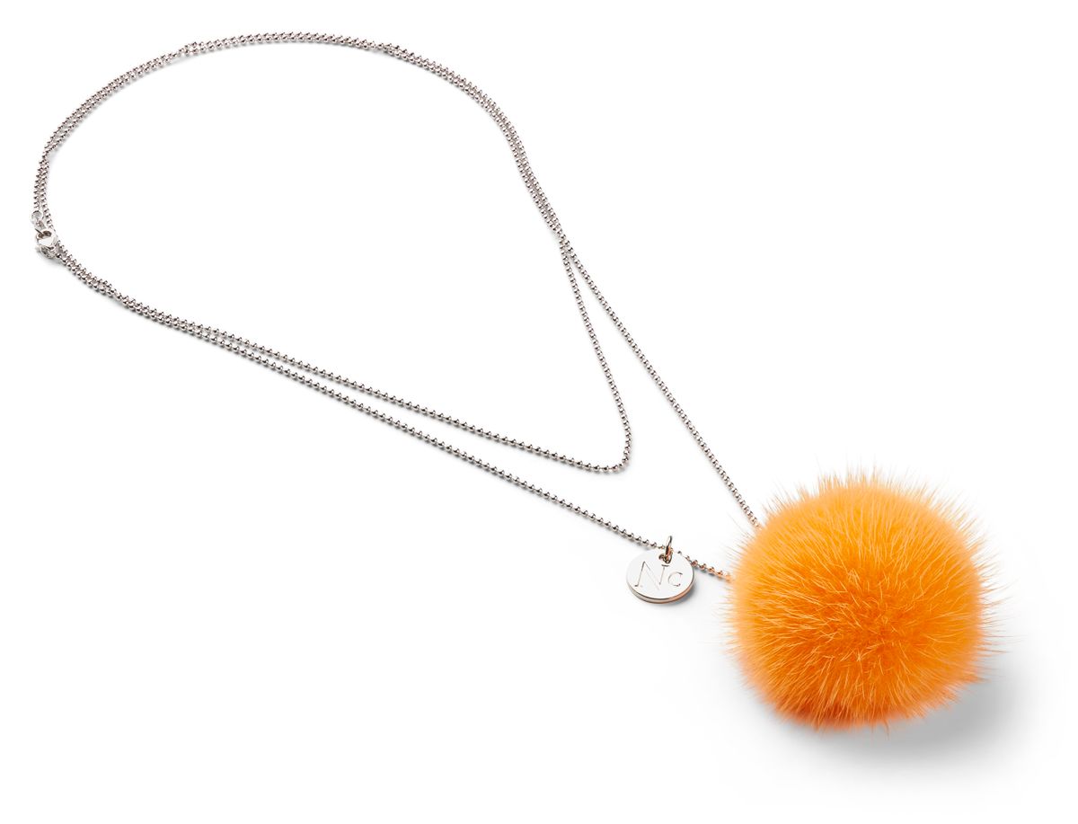 Collier Pompon Orange