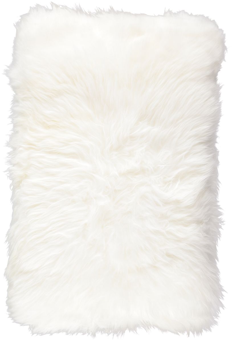 Coussin en peau de mouton longue laine Ivoire