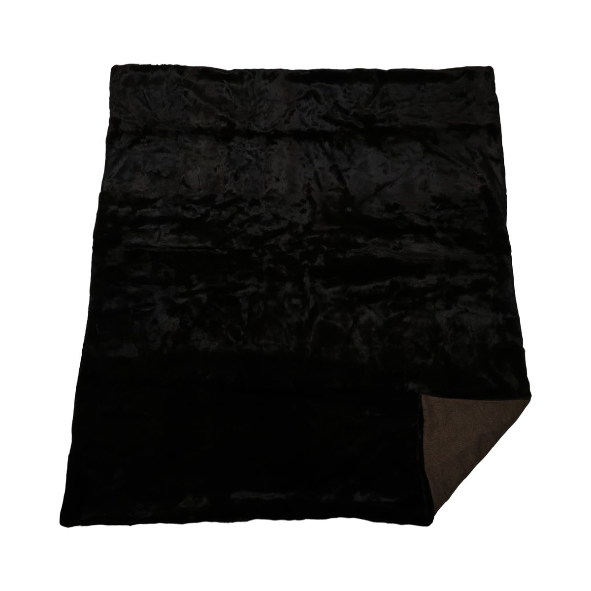 Plaid en vison | Doublure cachemire | Brun foncé naturel | 190x210 cm