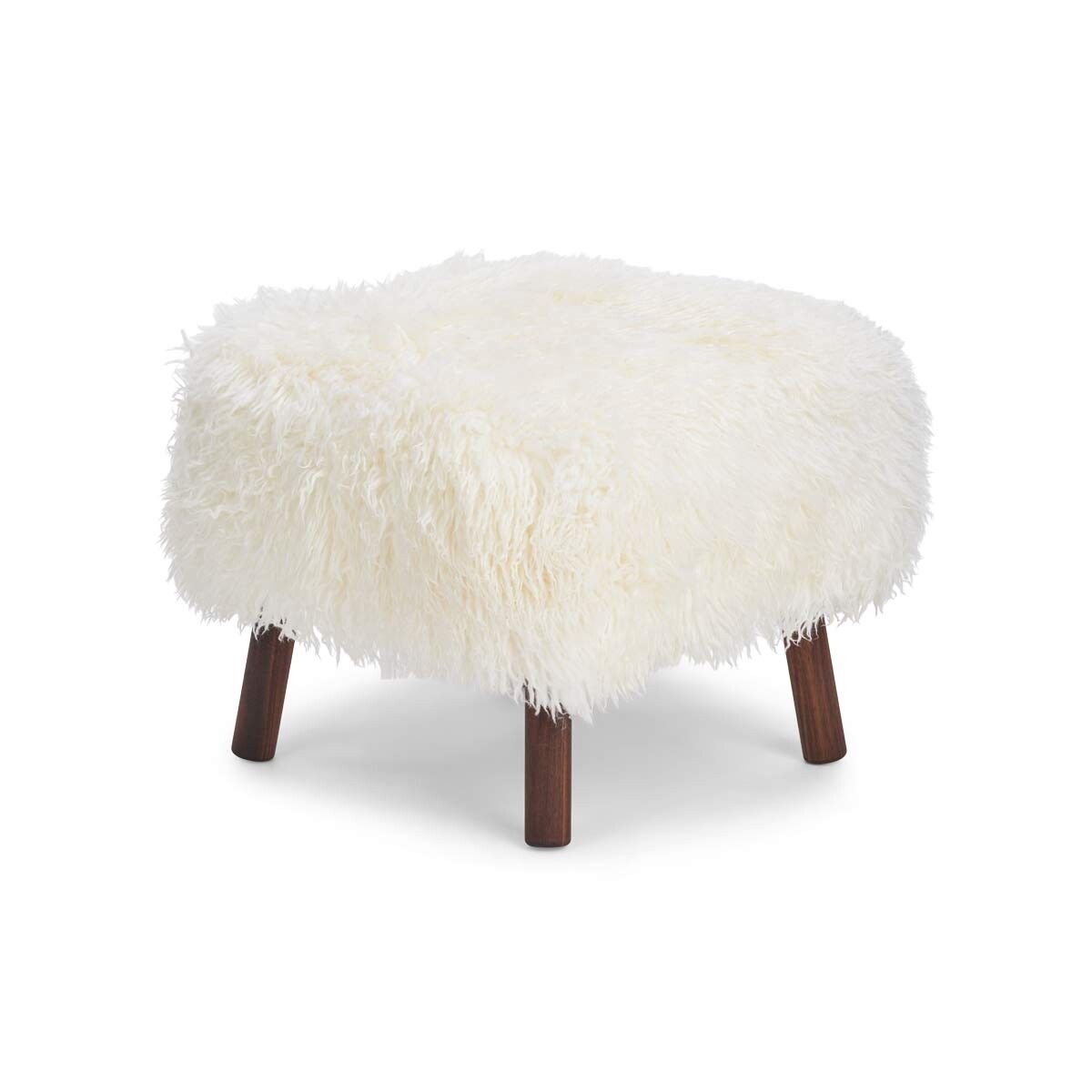 Repose-pieds Emily | Peau de mouton  | Laine courte Blanche-Neige