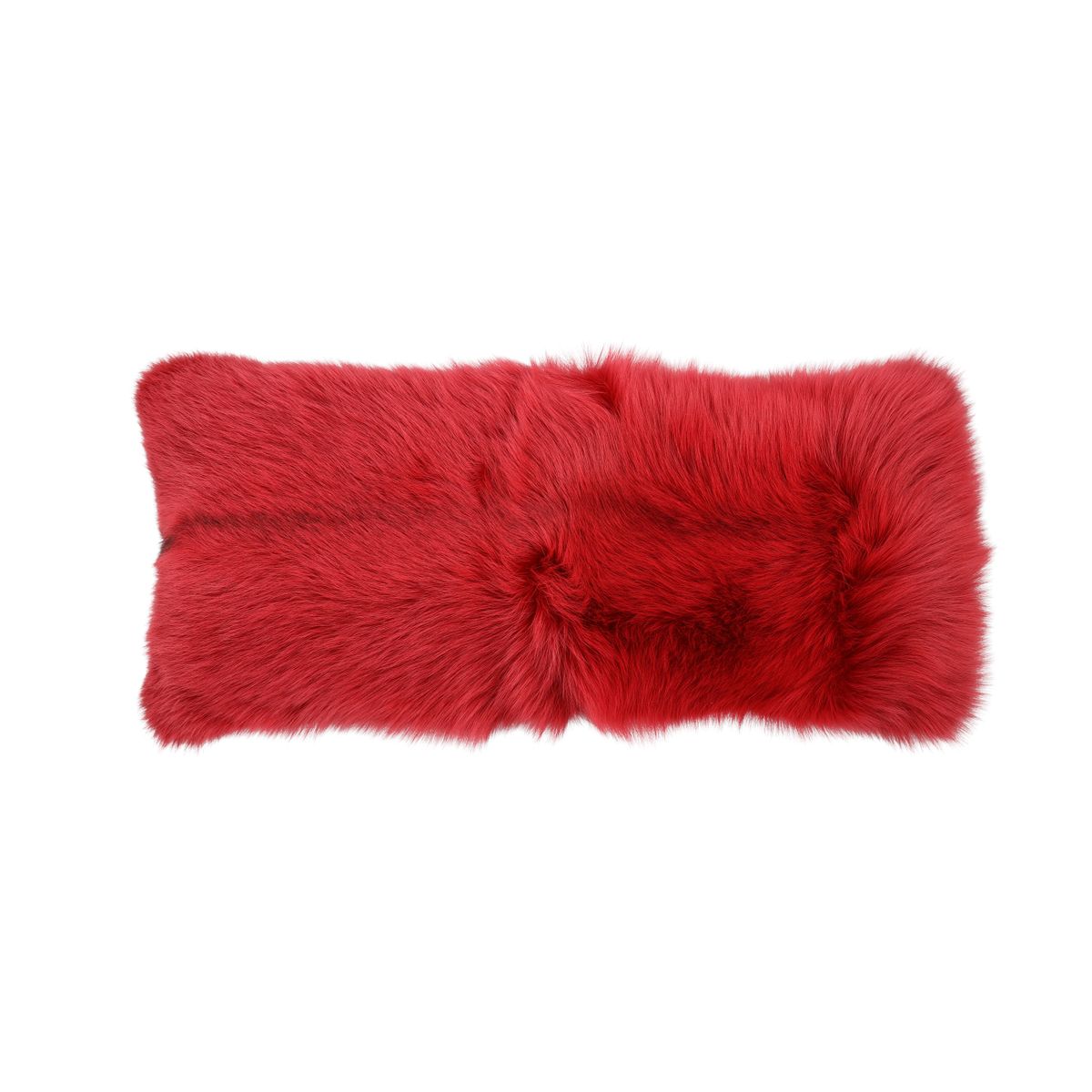 Coussin Premium en Fourrure de Renard | Dos en Cachemire | Norvège | Rouge | 50x20 cm