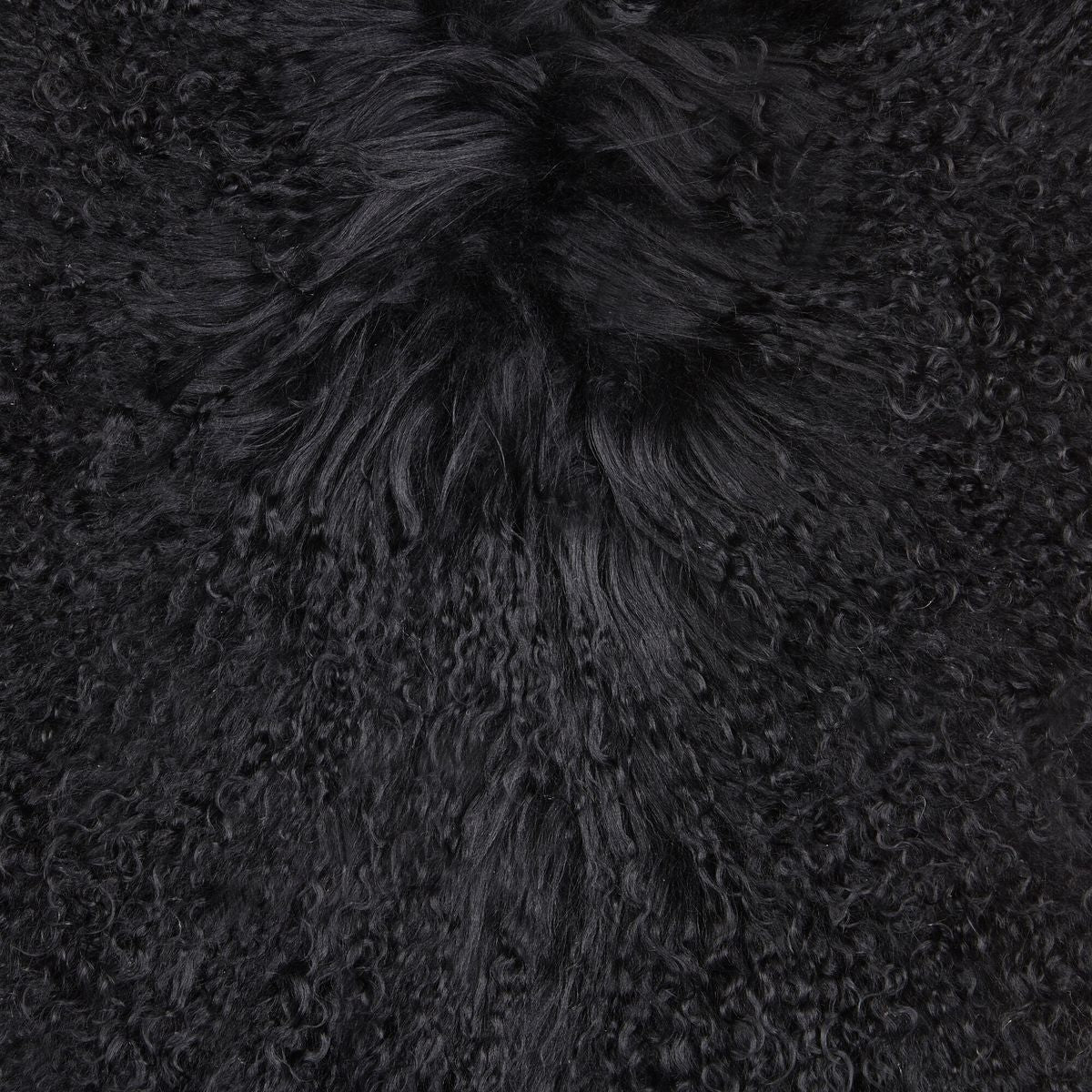 Dessus de siège premium | Laine longue | Nouvelle-Zélande | Ø34 cm Noir