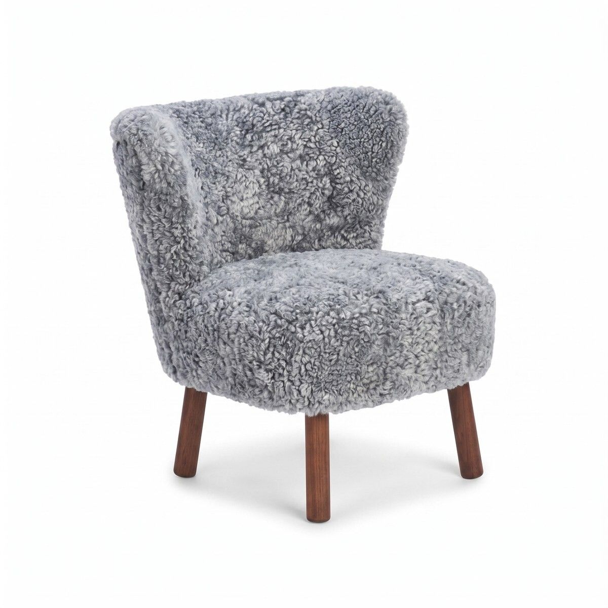 Fauteuil lounge Emily | Laine courte Gris Léger