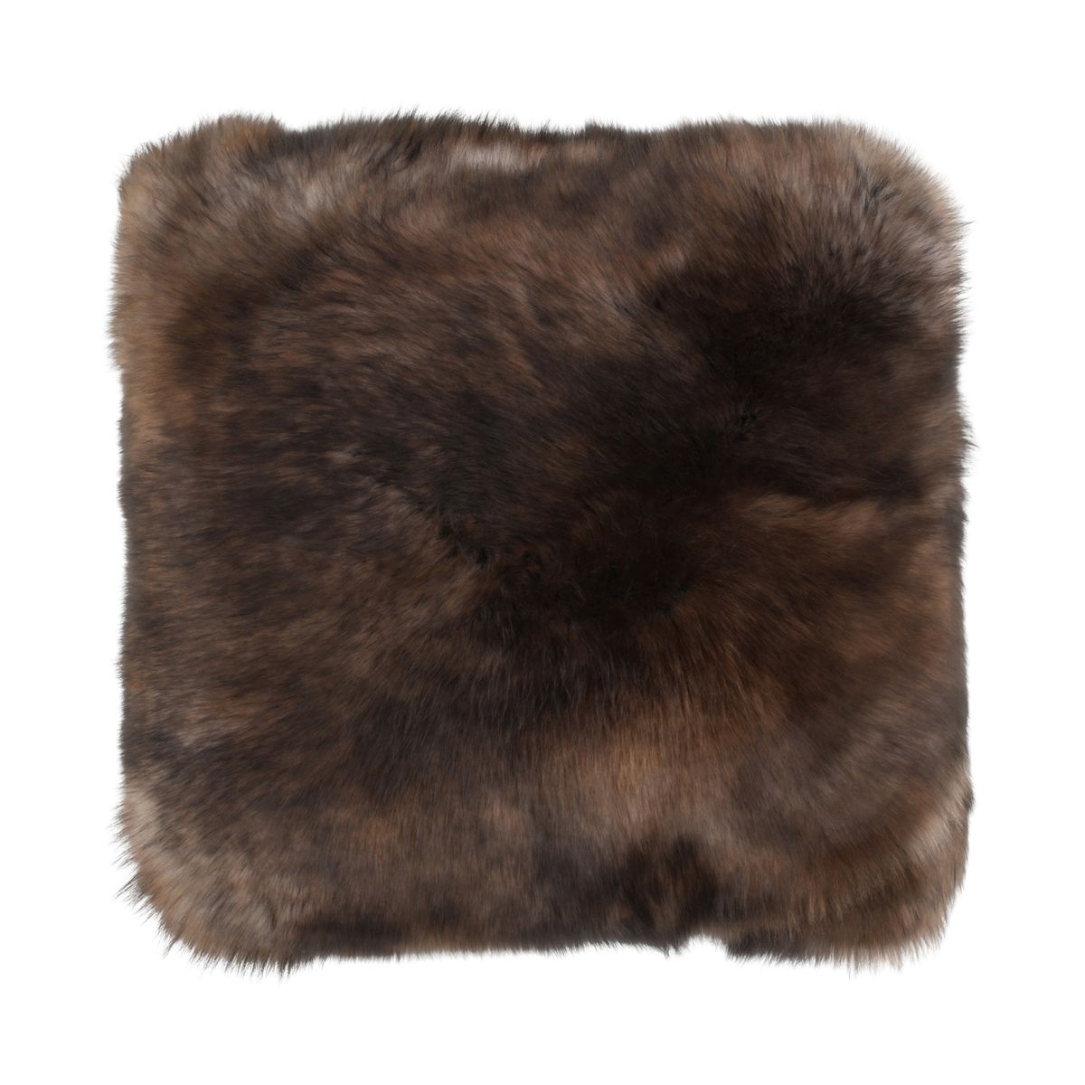Coussin en peau de mouton Toscana | Poils longs | Double face Marron Foncé