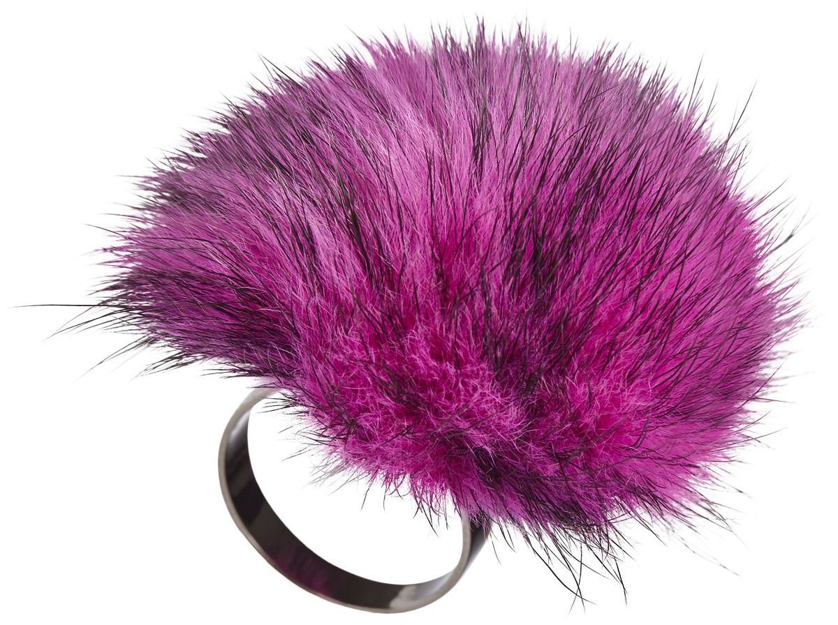 Grande Bague Pompon Rose clair