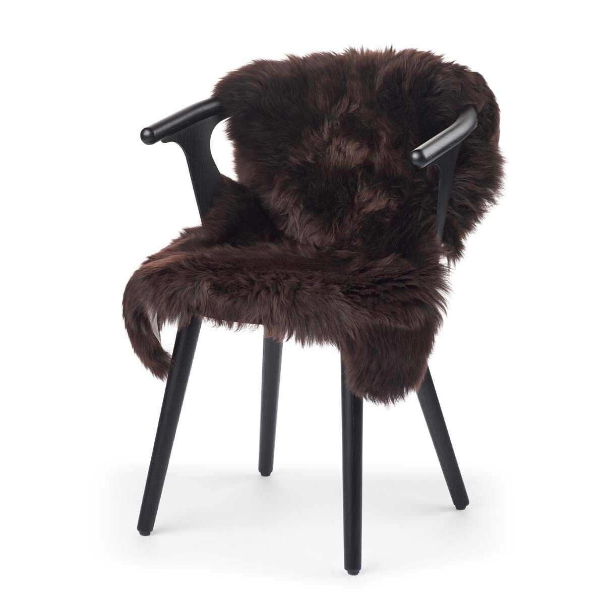 Peau de mouton de Nouvelle-Zélande à laine longue 90 cm Chocolat