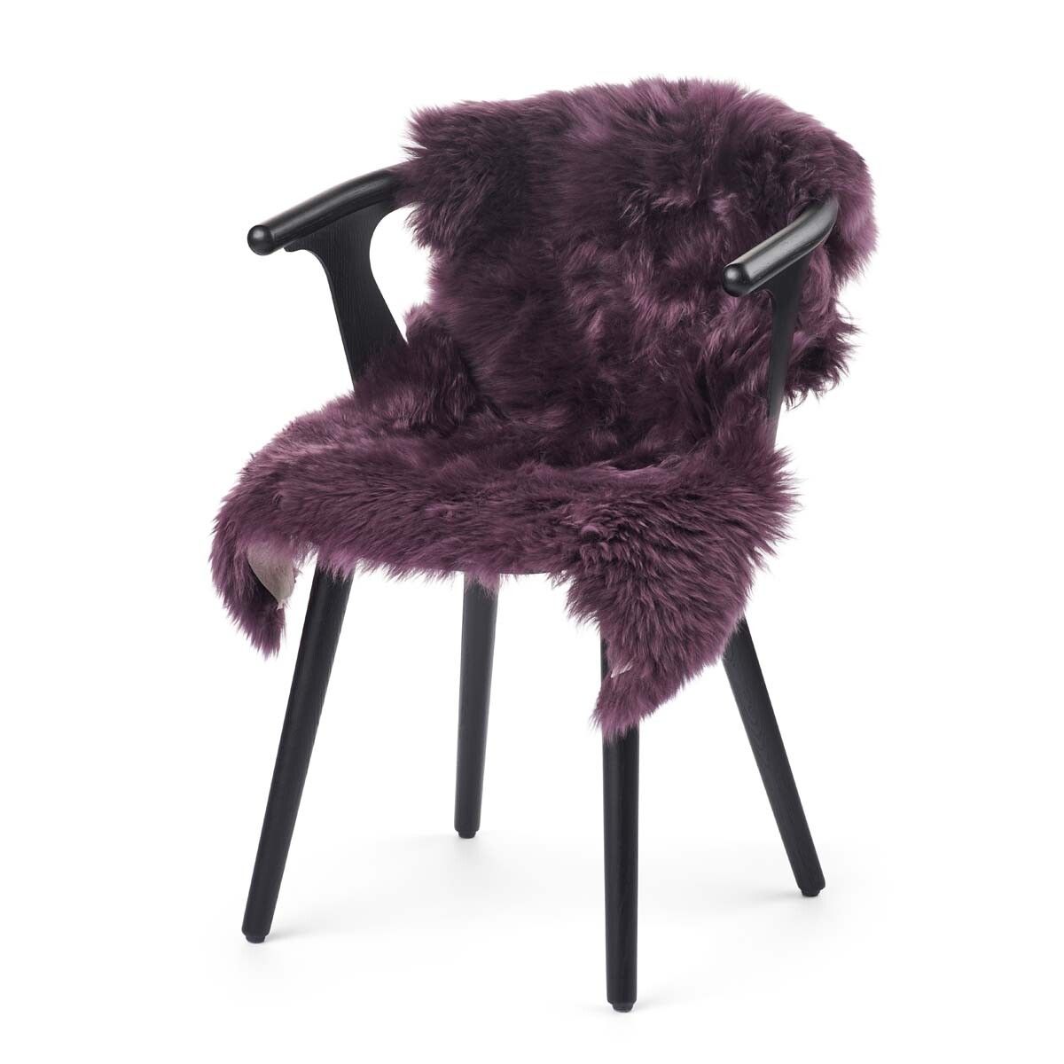Peau de mouton de Nouvelle-Zélande à laine longue 90 cm Aubergine