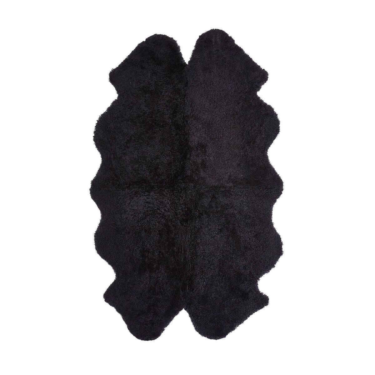 Peau de mouton de Nouvelle-Zélande à laine courte bouclée 180x110 cm Noir