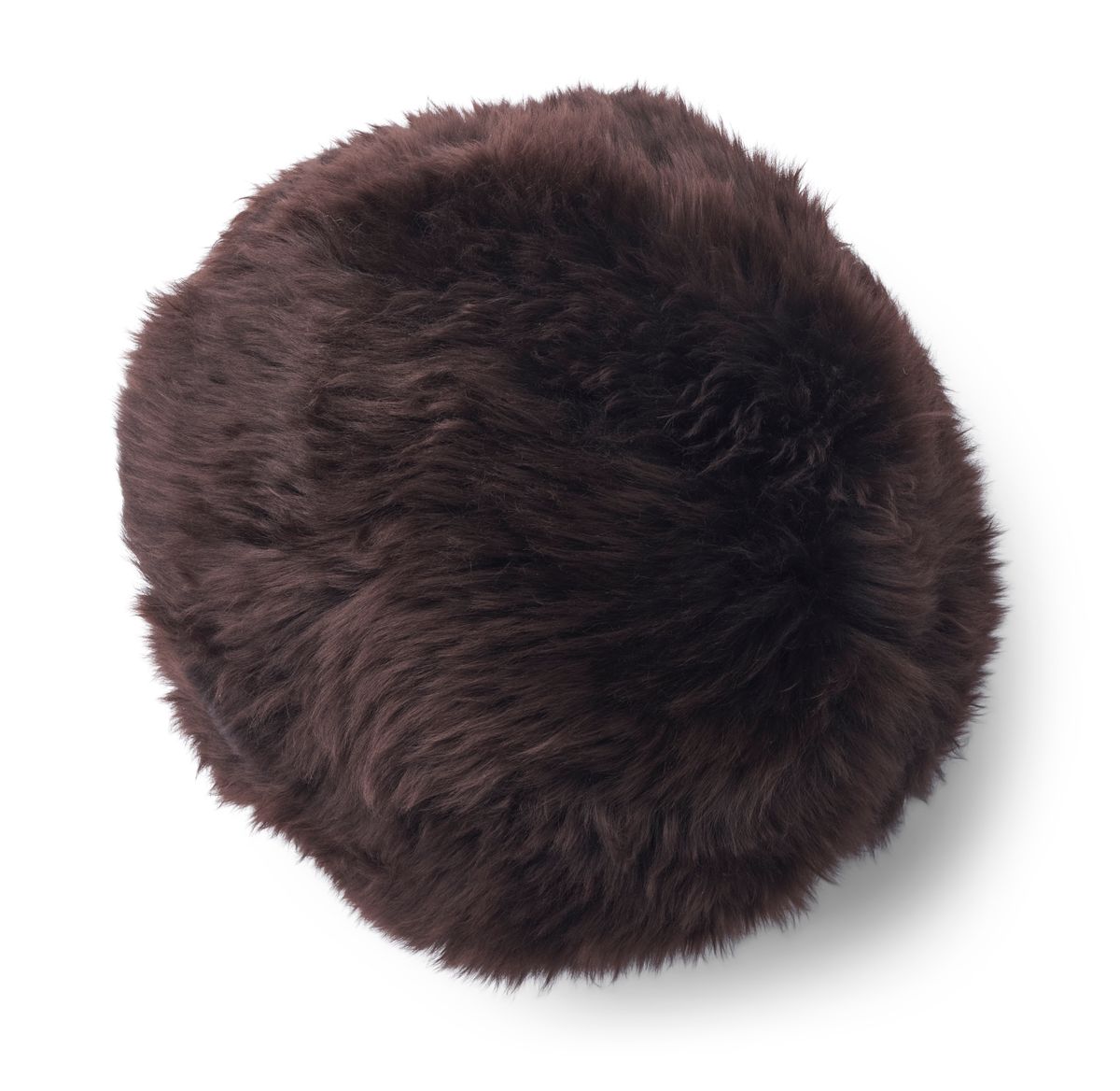 Coussin d'Angélite Laine Longue Chocolat